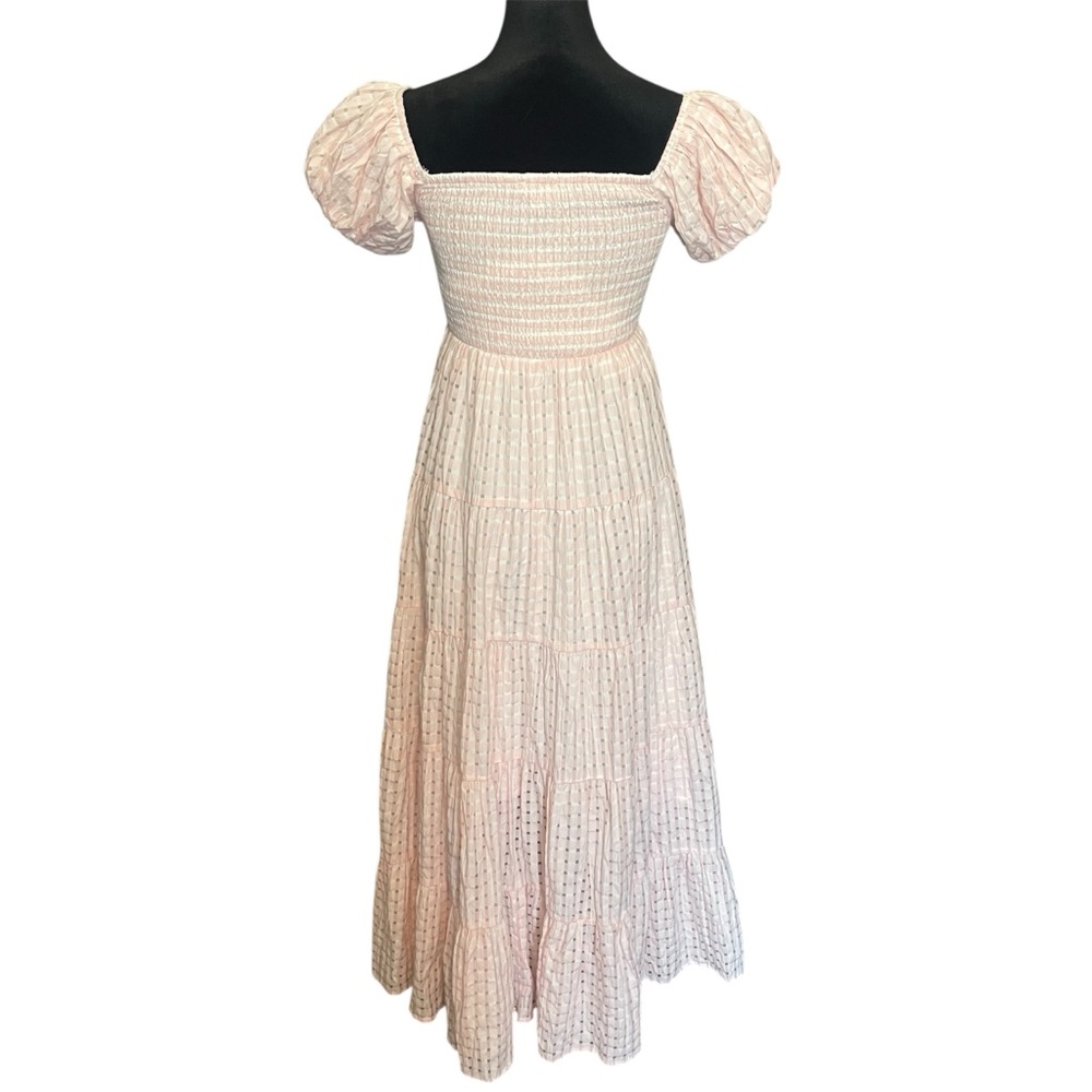 Mable Light Pink Smocked Puff Sleeve Maxi Dress - Picture 5 of 15